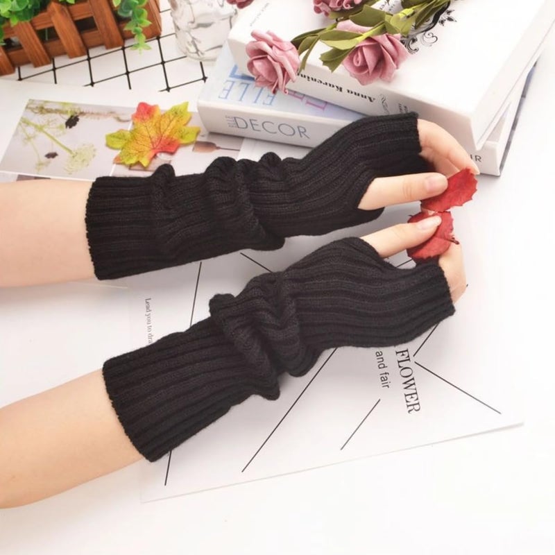 VTTDB Arm covers cute women kawaii japanese harajuku Y2k Arm Warmer for Girls Goth Gloves Fingerless Knitted Arm Sleeve - Image 3